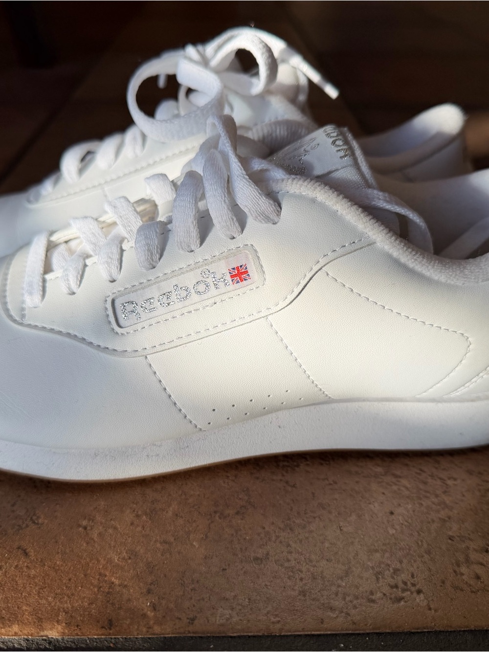 Reebok White Leather Low-Top Sneakers
